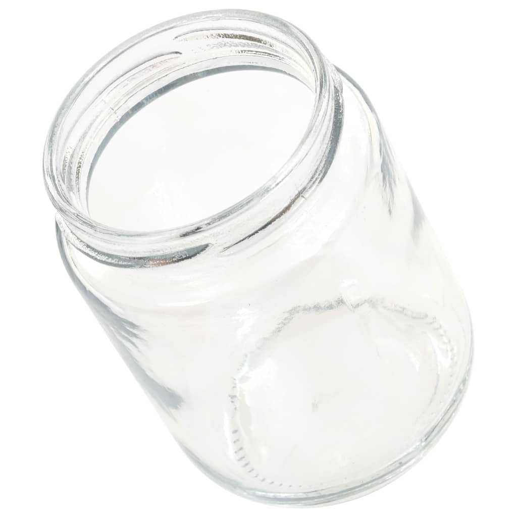 vidaXL Jampotten met wit met rode deksels 48 st 230 ml glas