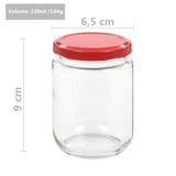 vidaXL Jampotten met wit met rode deksels 48 st 230 ml glas