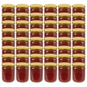 vidaXL Jampotten met wit met rode deksels 48 st 230 ml glas
