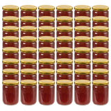 vidaXL Jampotten met wit met rode deksels 48 st 230 ml glas