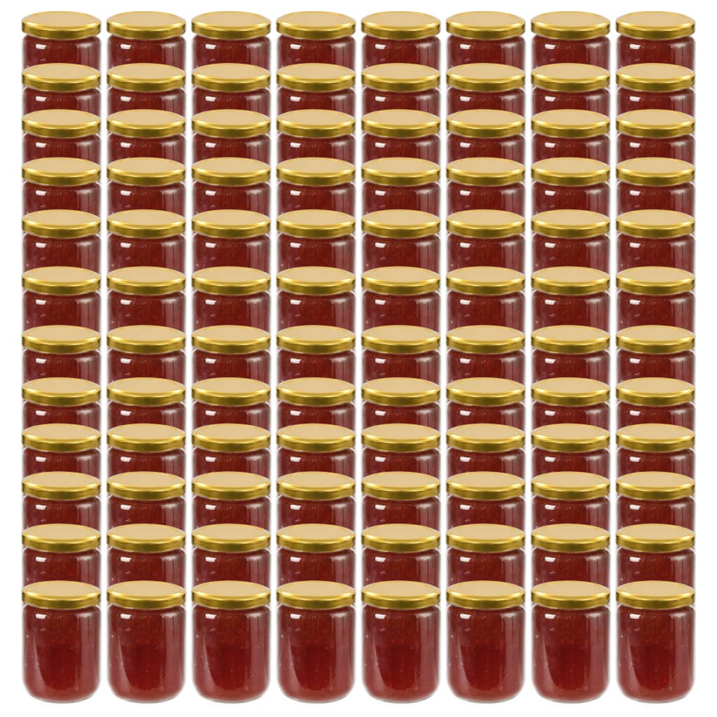 vidaXL Jampotten met wit met rode deksels 48 st 230 ml glas