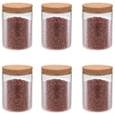 vidaXL Storage Jars with Cork Lid 6 pcs 650 ml Glass