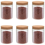 vidaXL Storage Jars with Cork Lid 6 pcs 650 ml Glass
