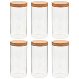 vidaXL Storage Jars with Cork Lid 6 pcs 650 ml Glass