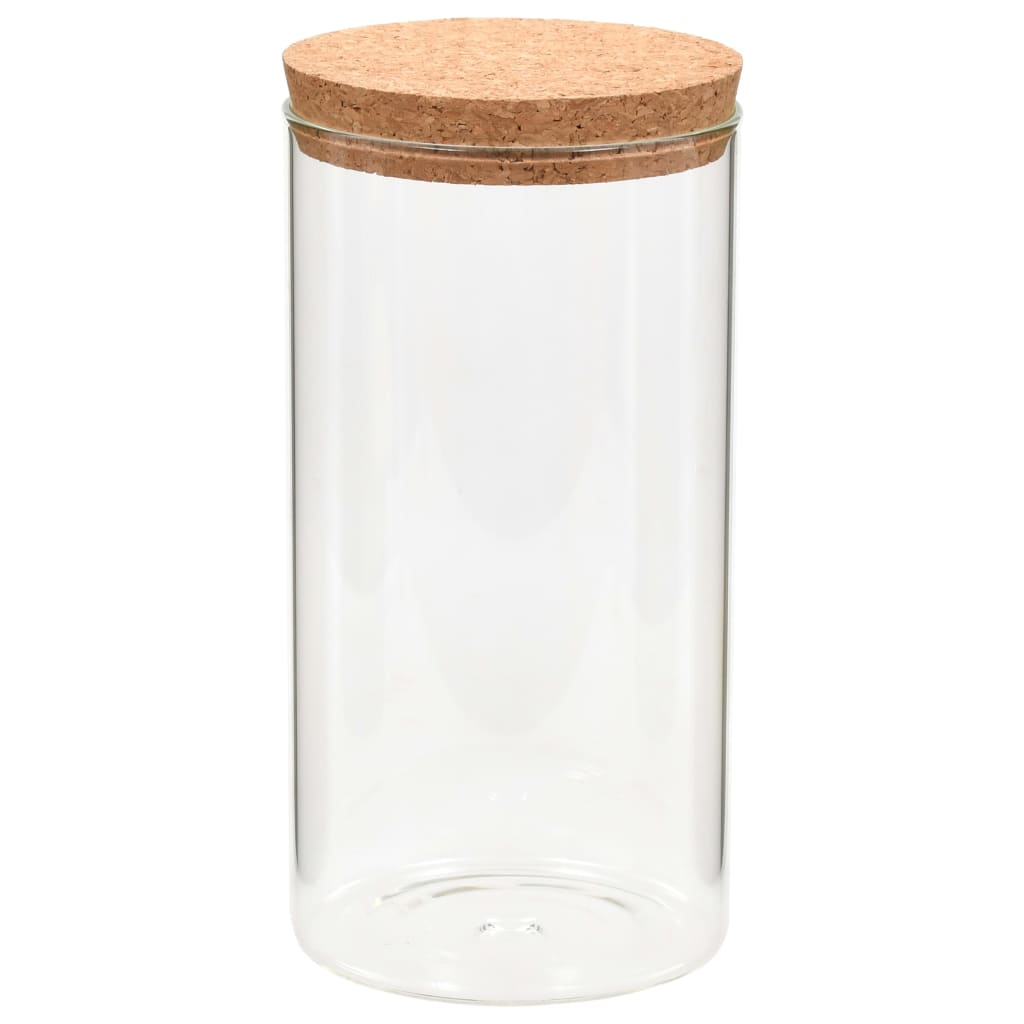 vidaXL Storage Jars with Cork Lid 6 pcs 650 ml Glass
