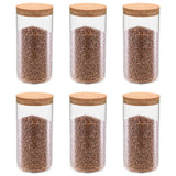 vidaXL Storage Jars with Cork Lid 6 pcs 650 ml Glass