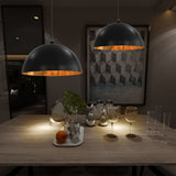 vidaXL Plafondlampen 2 st halfrond E27 40 cm zwart en goudkleurig