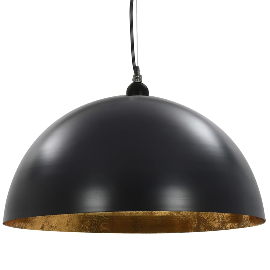 vidaXL Plafondlampen 2 st halfrond E27 40 cm zwart en goudkleurig