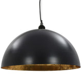 vidaXL Plafondlampen 2 st halfrond E27 40 cm zwart en goudkleurig