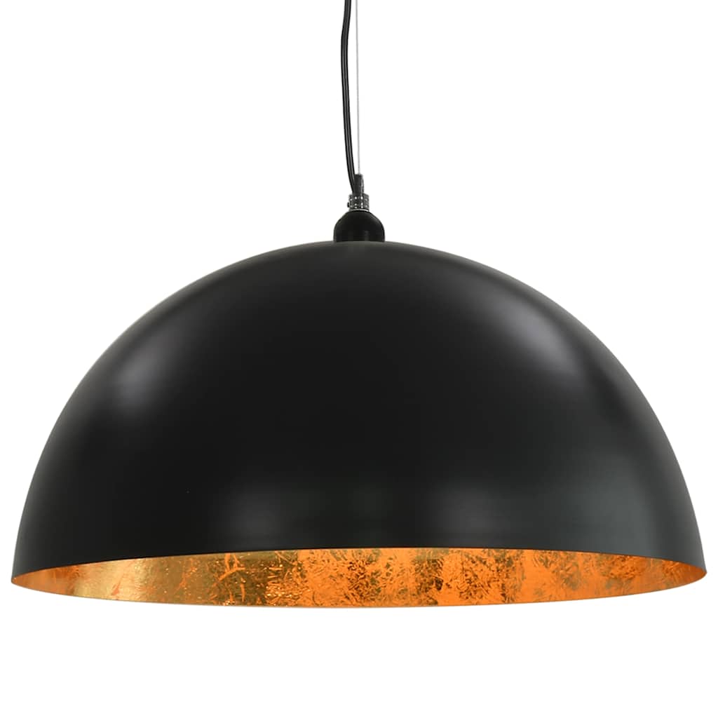 vidaXL Plafondlampen 2 st halfrond E27 40 cm zwart en goudkleurig