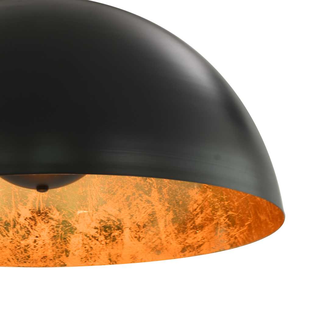 vidaXL Plafondlampen 2 st halfrond E27 40 cm zwart en goudkleurig