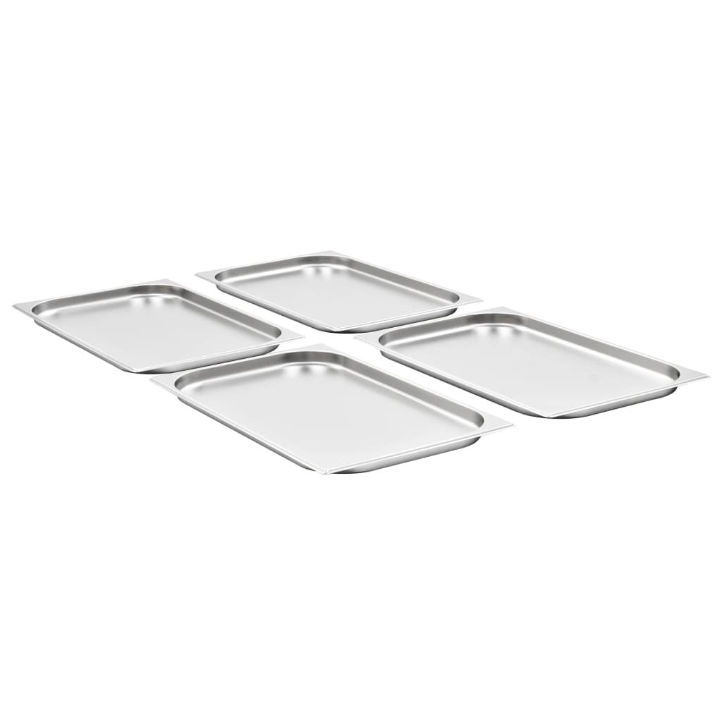 vidaXL Gastronormbakken 4 st GN 1/1 20 mm roestvrij staal