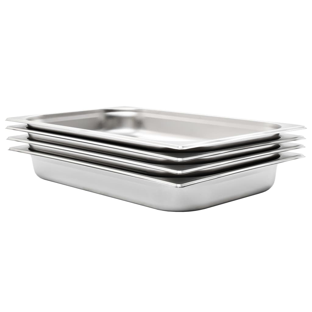 vidaXL Gastronormbakken 4 st GN 1/1 20 mm roestvrij staal