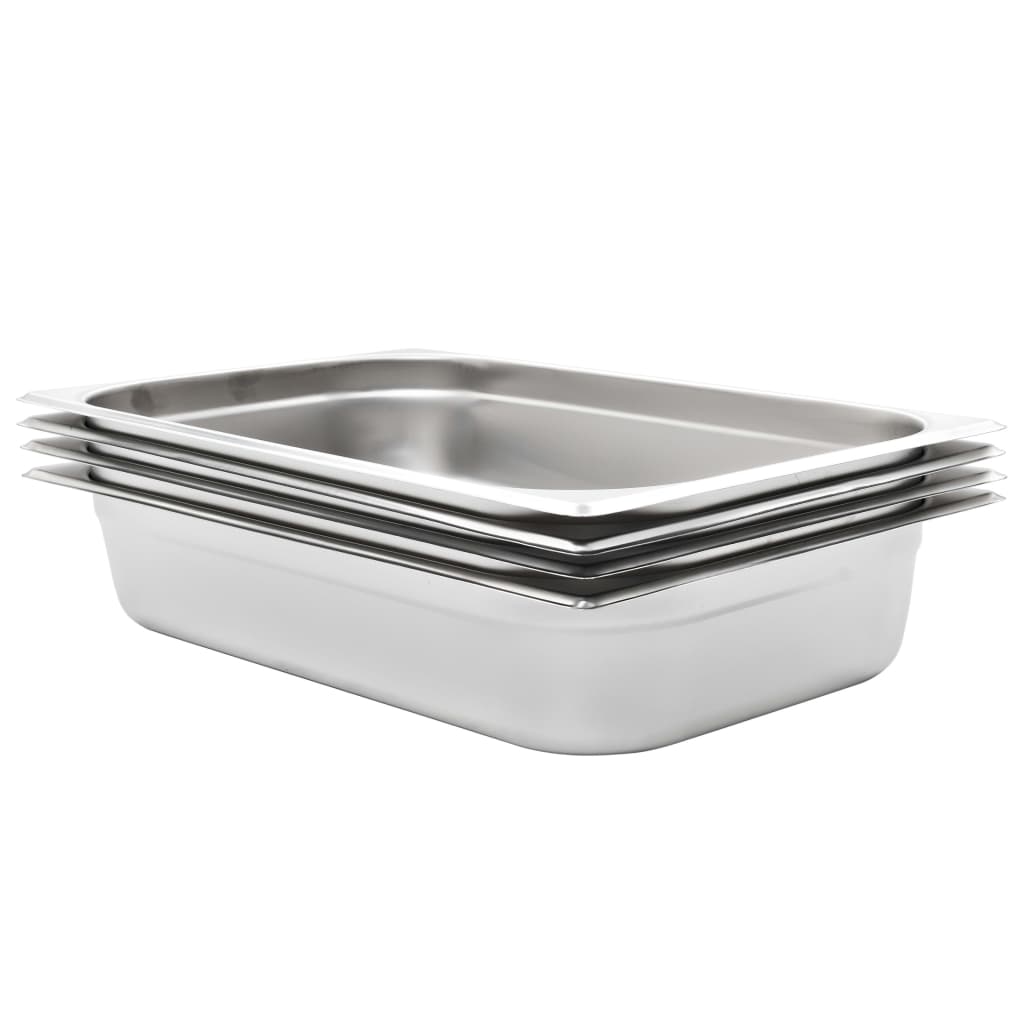vidaXL Gastronormbakken 4 st GN 1/1 20 mm roestvrij staal
