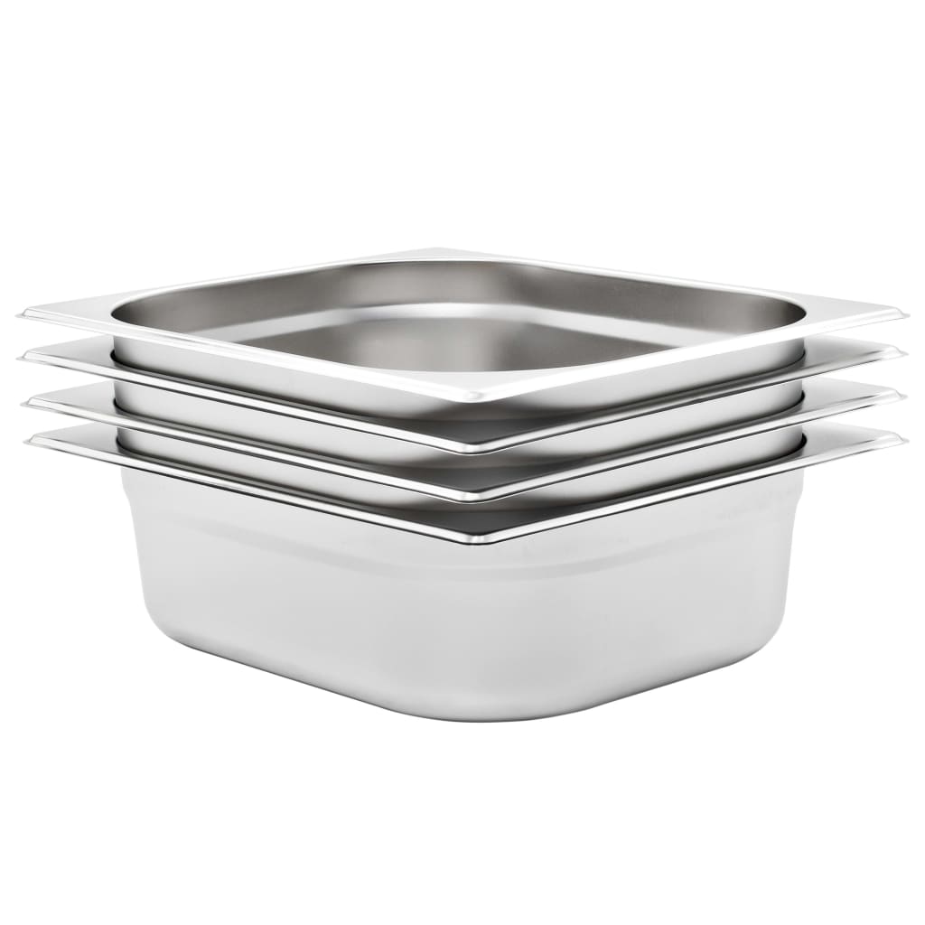 vidaXL Gastronormbakken 4 st GN 1/2 65 mm roestvrij staal