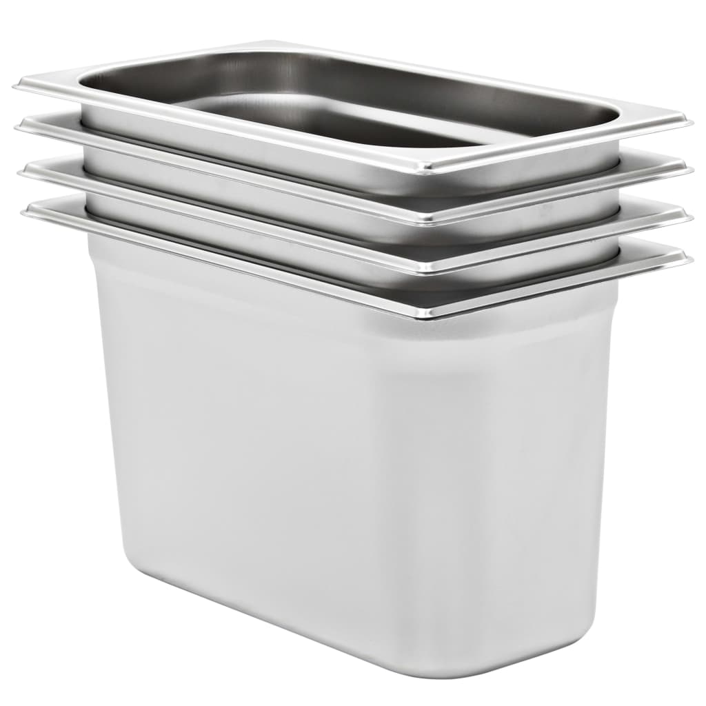 vidaXL Gastronormbakken 12 st GN 1/3 20 mm roestvrij staal
