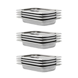 vidaXL Gastronormbakken 12 st GN 1/4 20 mm roestvrij staal