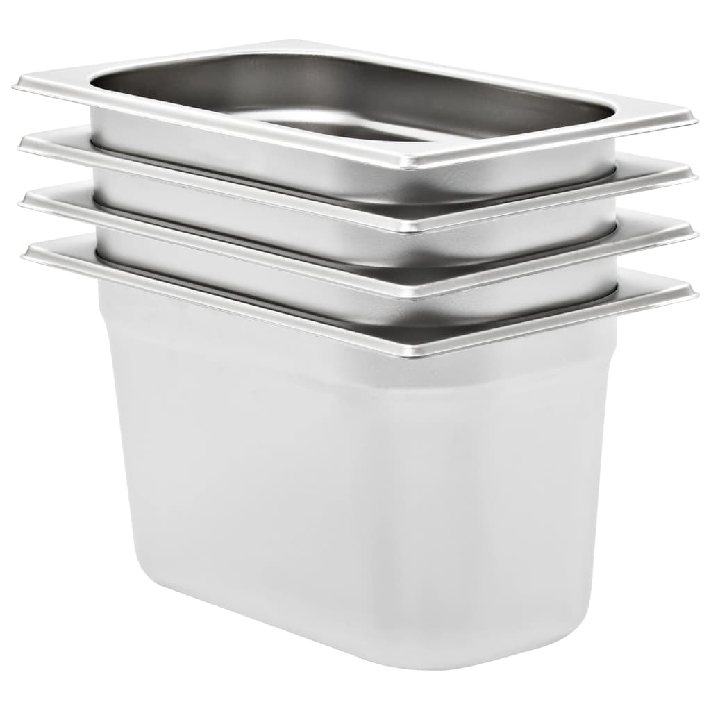 vidaXL Gastronormbakken 12 st GN 1/4 20 mm roestvrij staal