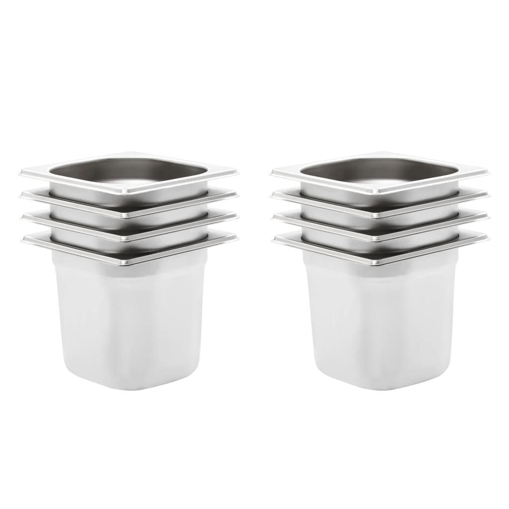 vidaXL Gastronormbakken 12 st GN 1/6 65 mm roestvrij staal