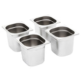 vidaXL Gastronormbakken 12 st GN 1/6 65 mm roestvrij staal