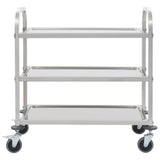 vidaXL Keukentrolley 2-laags 96,5x55x90 cm roestvrij staal