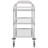 vidaXL Keukentrolley 2-laags 96,5x55x90 cm roestvrij staal