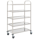 vidaXL Keukentrolley 2-laags 96,5x55x90 cm roestvrij staal