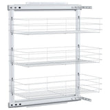 vidaXL Draadmand uittrekbaar 3-laags 47x15,5x55,5 cm zilverkleurig