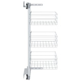vidaXL Draadmand uittrekbaar 3-laags 47x15,5x55,5 cm zilverkleurig