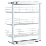 vidaXL Draadmand uittrekbaar 3-laags 47x15,5x55,5 cm zilverkleurig