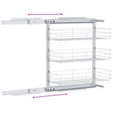 vidaXL Draadmand uittrekbaar 3-laags 47x15,5x55,5 cm zilverkleurig