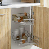 vidaXL Wire Basket Kitchen 2-tier 180 degrees 75x38x80 cm silver-colored