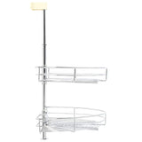 vidaXL Wire Basket Kitchen 2-tier 180 degrees 75x38x80 cm silver-colored
