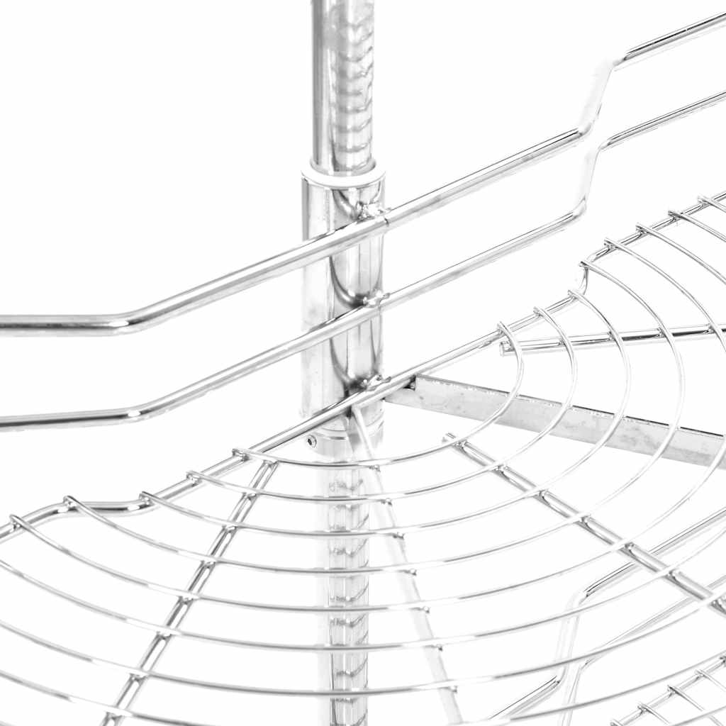 vidaXL Wire Basket Kitchen 2-tier 180 degrees 75x38x80 cm silver-colored