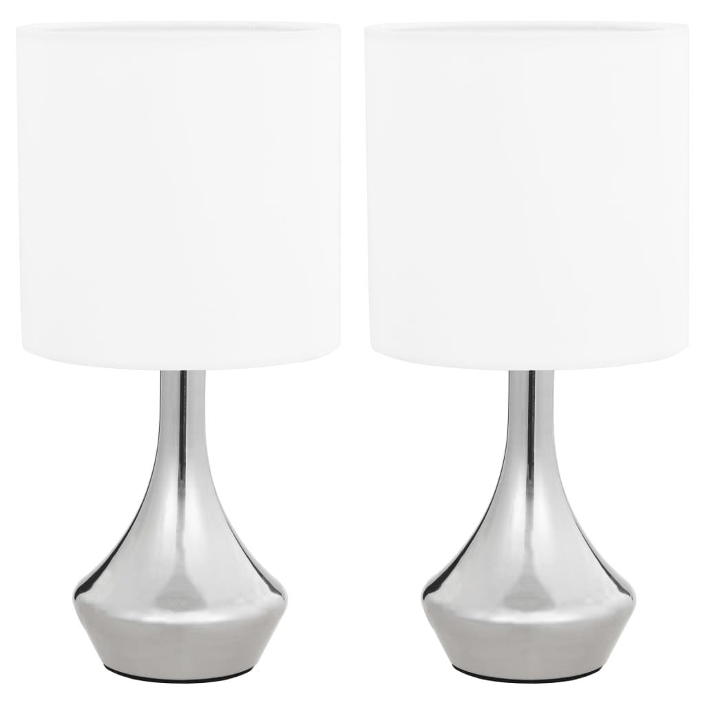 vidaXL Table Lamps 2 pcs with Touch Button E14 White