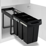 vidaXL Inbouwprullenbak uittrekbaar soft-close 20 L