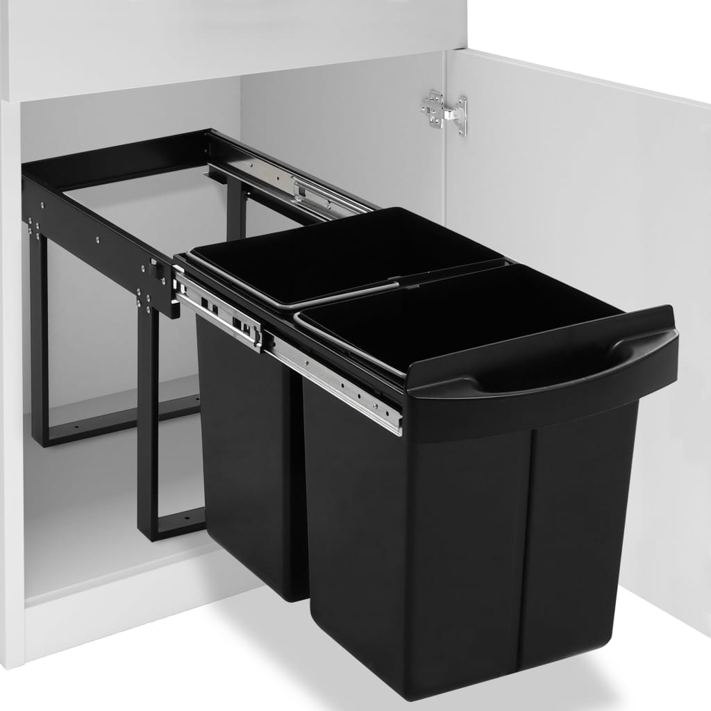vidaXL Inbouwprullenbak uittrekbaar soft-close 20 L
