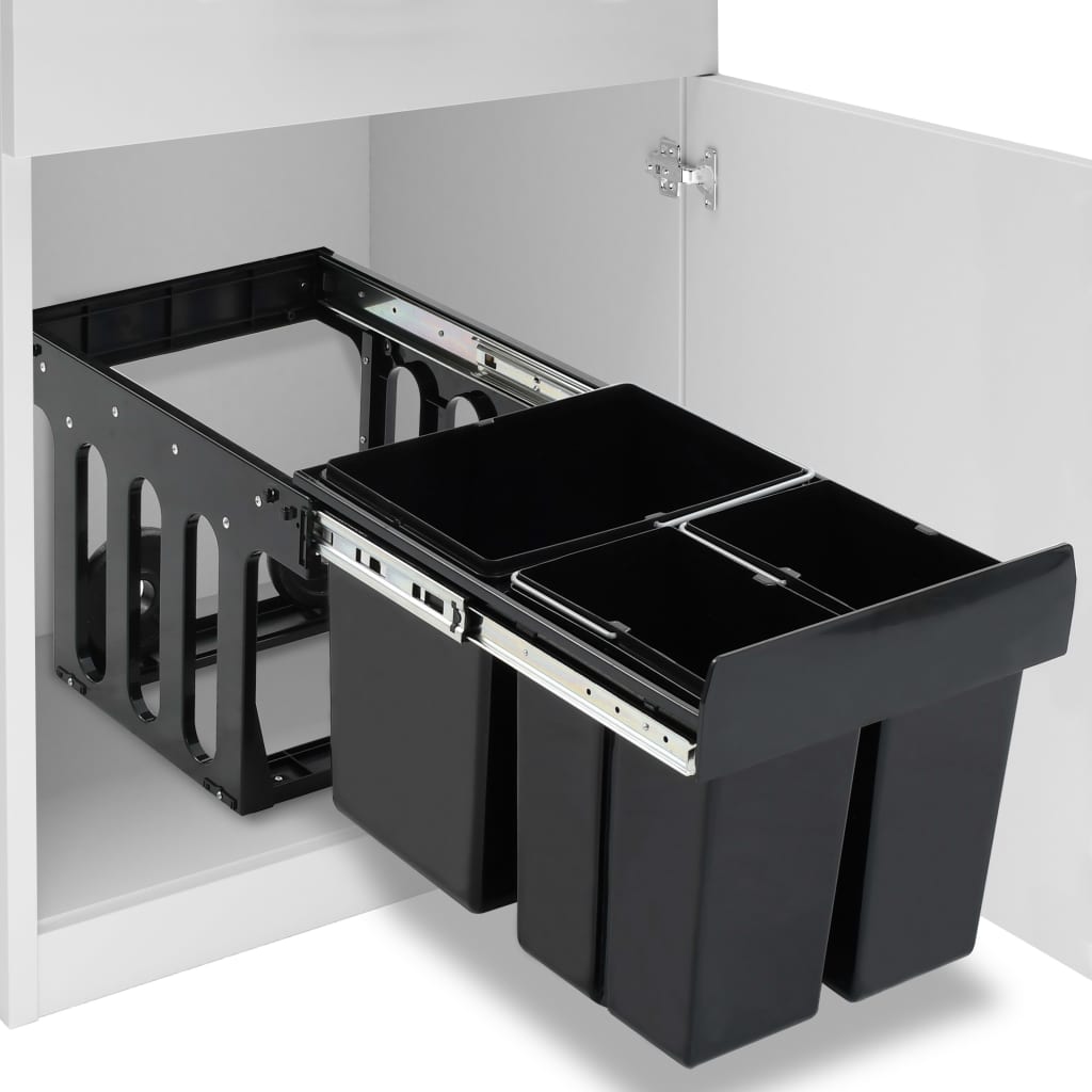 vidaXL Inbouwprullenbak uittrekbaar soft-close 20 L