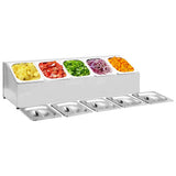 vidaXL Gastronorm Pan Holder with 3 GN 1/6 Pans Stainless Steel