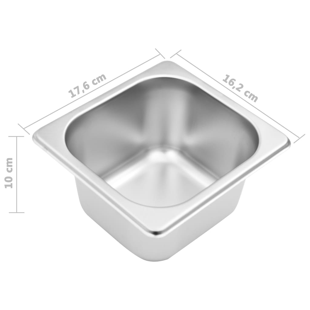 vidaXL Gastronorm Pan Holder with 3 GN 1/6 Pans Stainless Steel