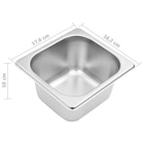 vidaXL Gastronorm Pan Holder with 3 GN 1/6 Pans Stainless Steel