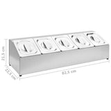 vidaXL Gastronorm Pan Holder with 3 GN 1/6 Pans Stainless Steel