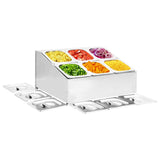 vidaXL Gastronorm Pan Holder with 3 GN 1/6 Pans Stainless Steel