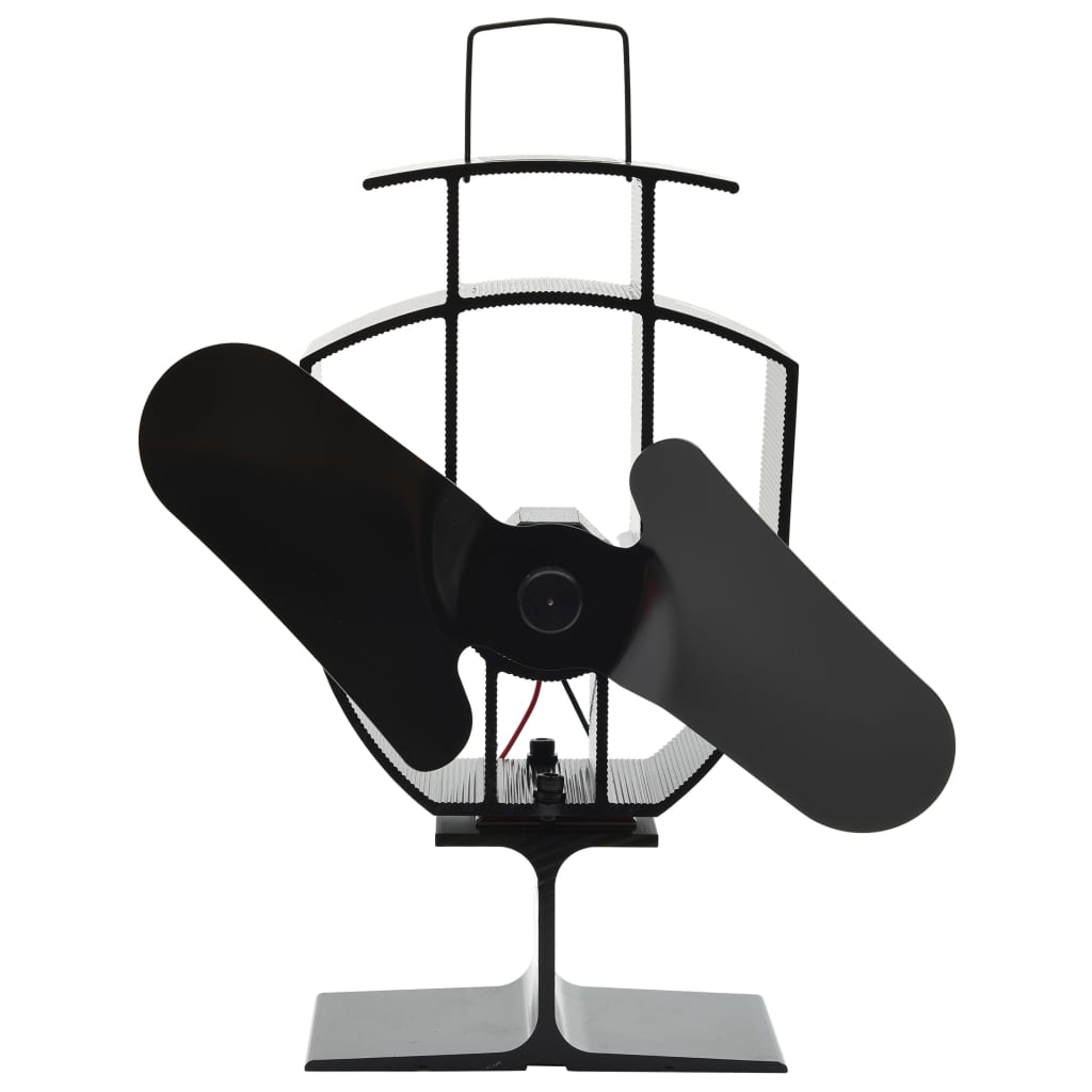 vidaXL Kachelventilator met 2 vinnen zwart