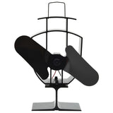 vidaXL Kachelventilator met 2 vinnen zwart