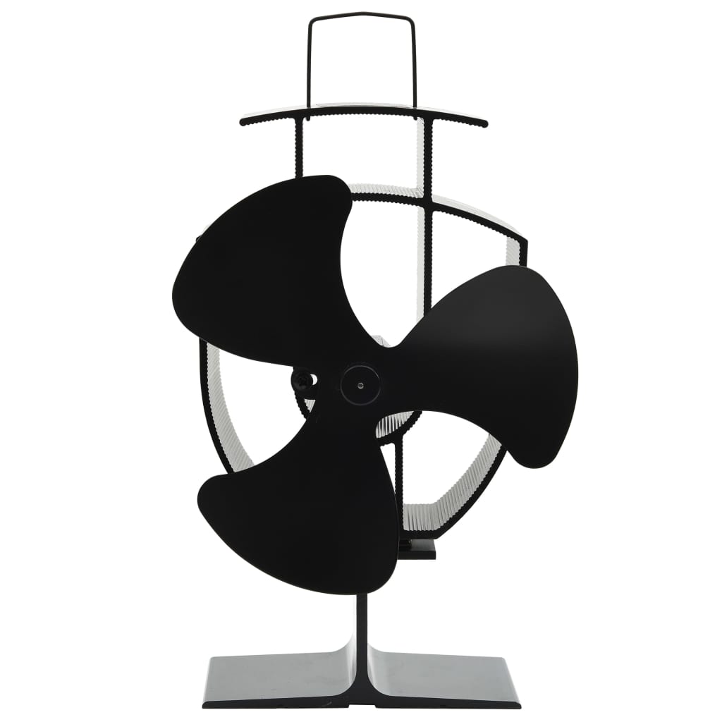 vidaXL Kachelventilator met 2 vinnen zwart