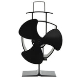 vidaXL Kachelventilator met 2 vinnen zwart