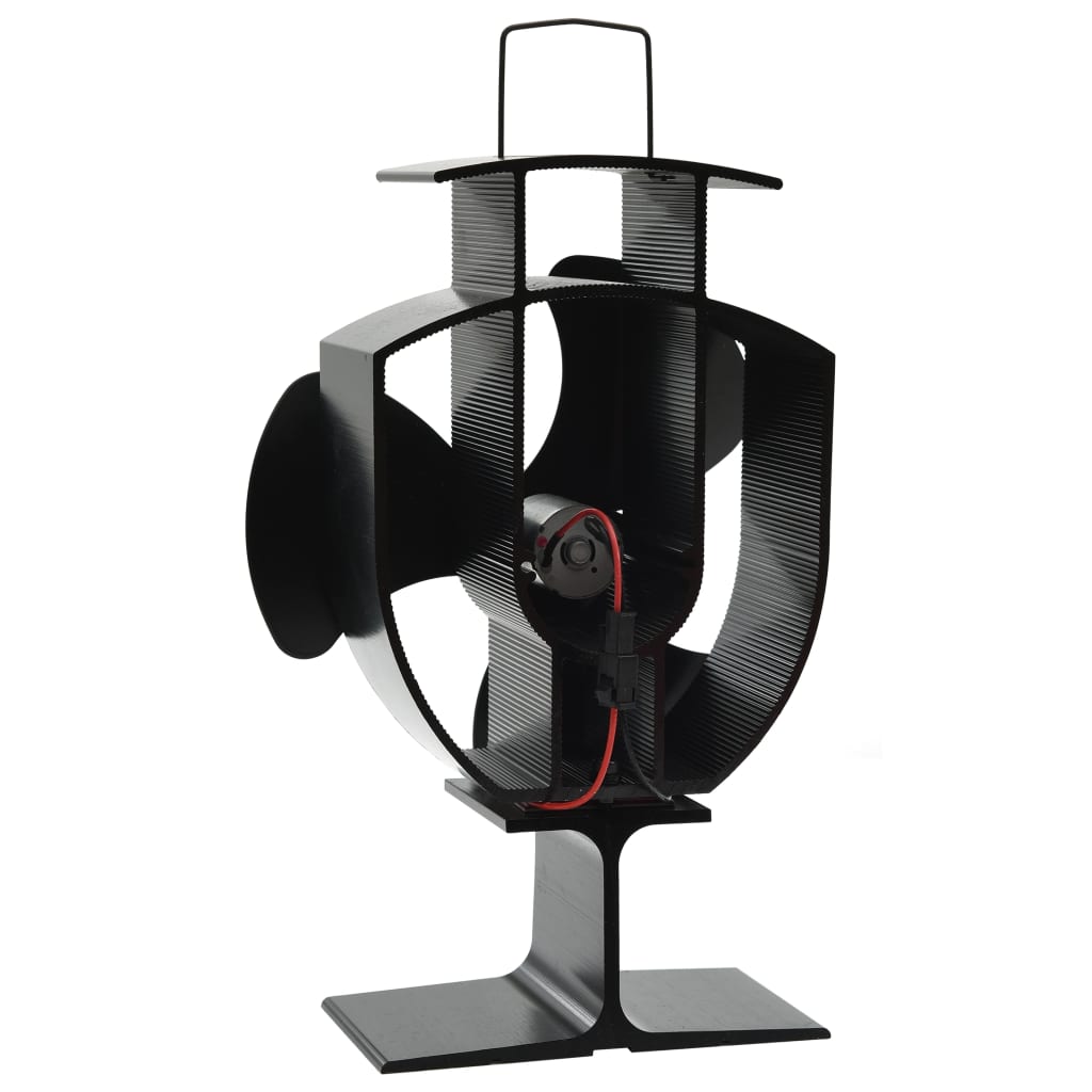 vidaXL Kachelventilator met 2 vinnen zwart