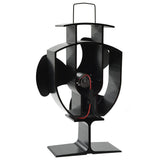 vidaXL Kachelventilator met 2 vinnen zwart