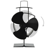 vidaXL Kachelventilator met 2 vinnen zwart